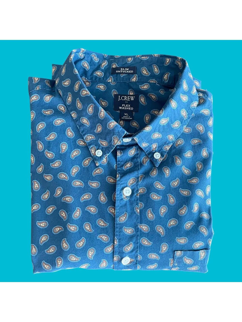 J.Crew Paisley LS Button Down Shirt Men’s XL Slim Untucked
